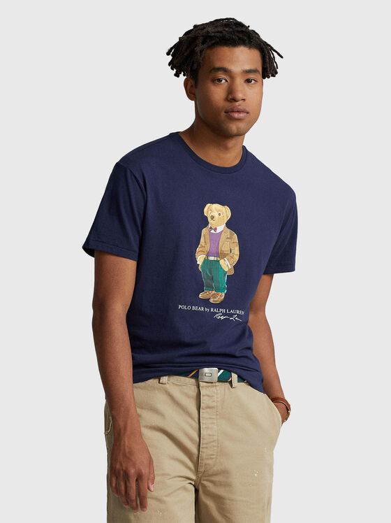Тъмно синя памучна тениска POLO BEAR  - 1