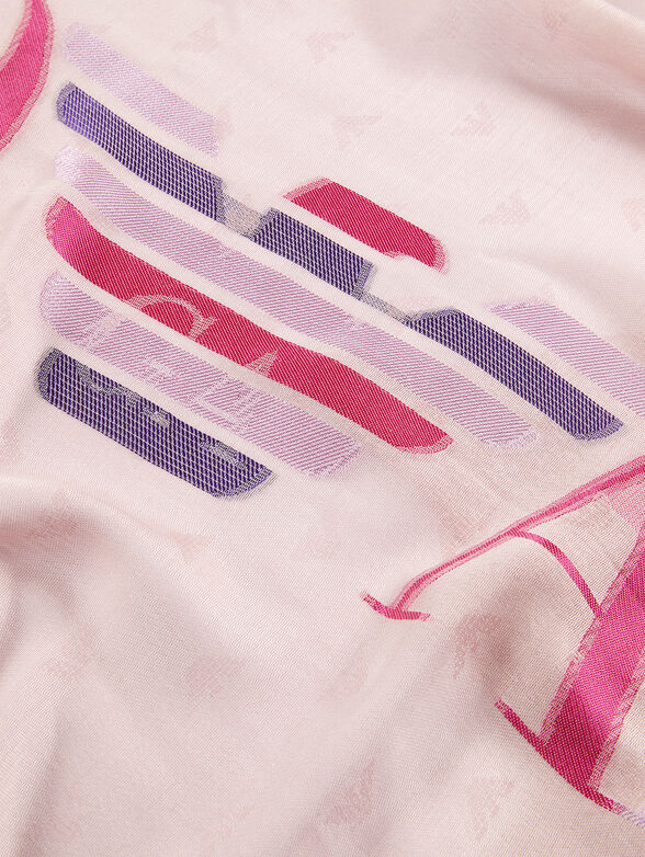 Pink scarf with logo accent - 2