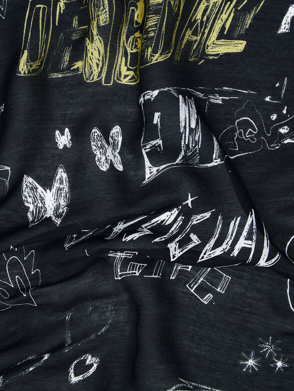 Square scarf with graffiti print - 5