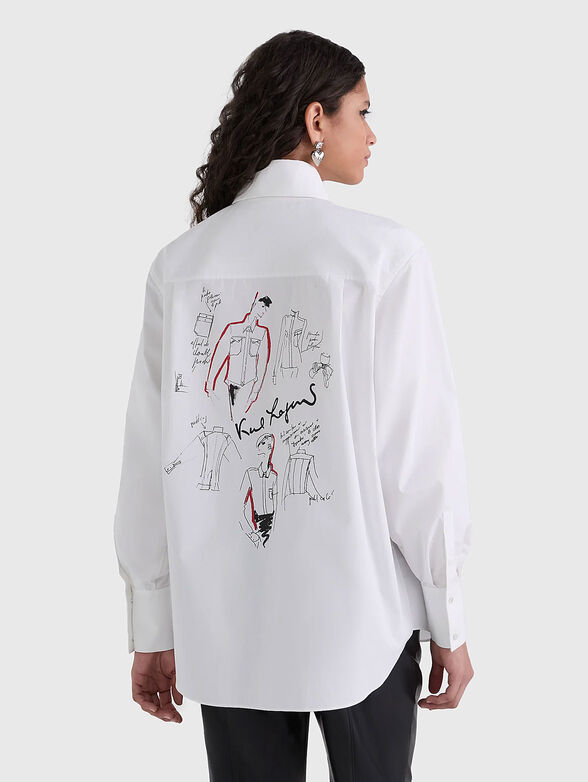 Long sleeved cotton shirt with accent back - 2