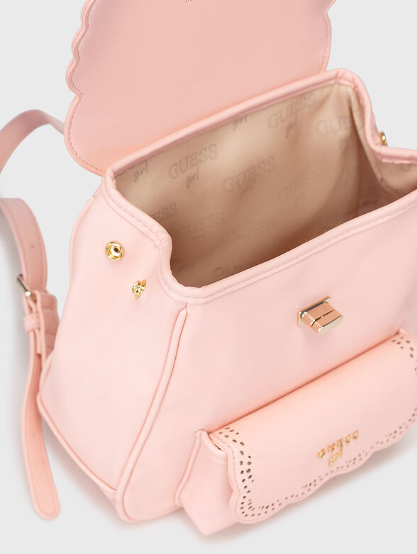 Pink backpack with perforations - 4