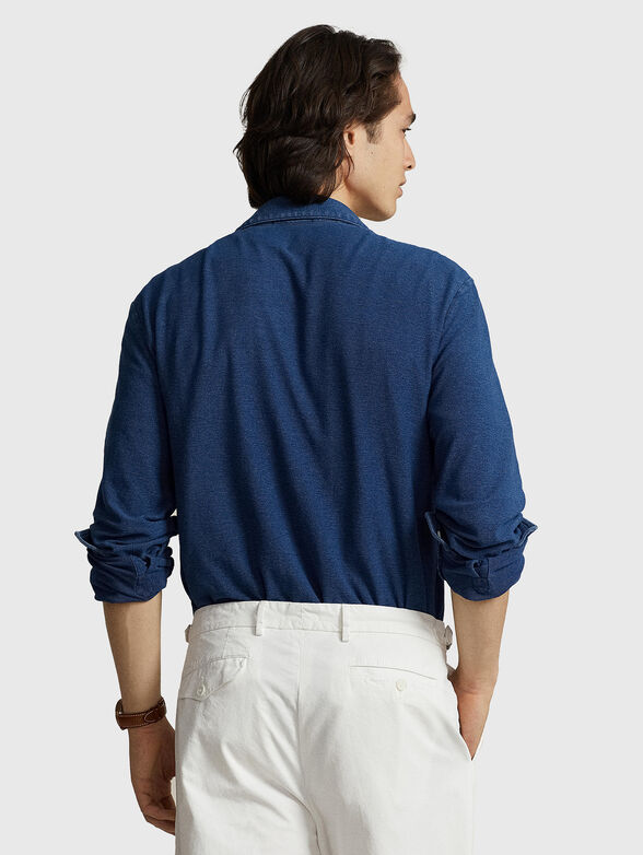 Dark blue cotton shirt - 3