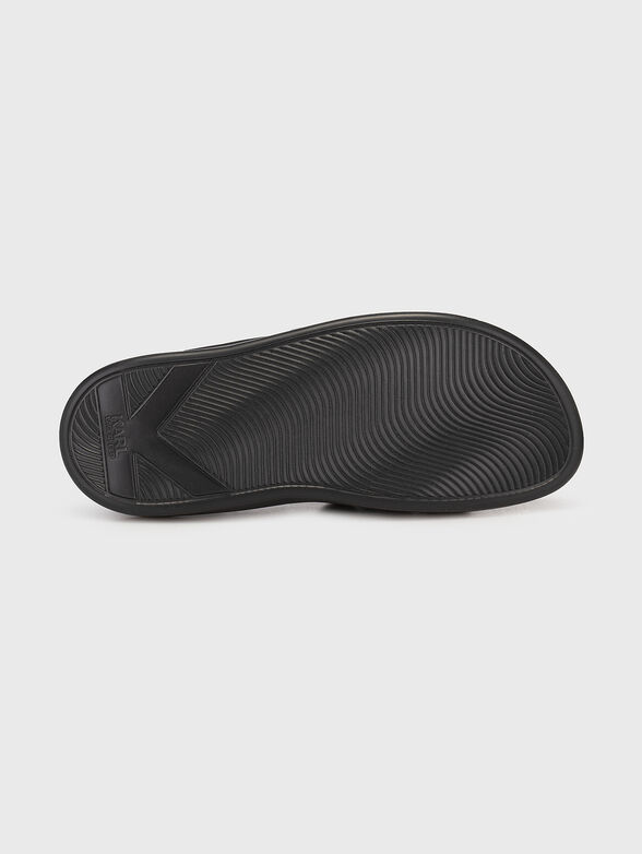 KAPRI black slippers with monogram logo accent - 5
