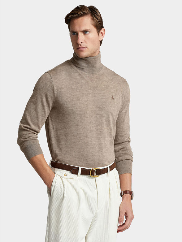 Wool sweater with turtleneck collar - 1