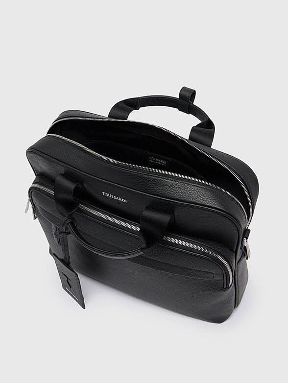 Black leather laptop bag - 2