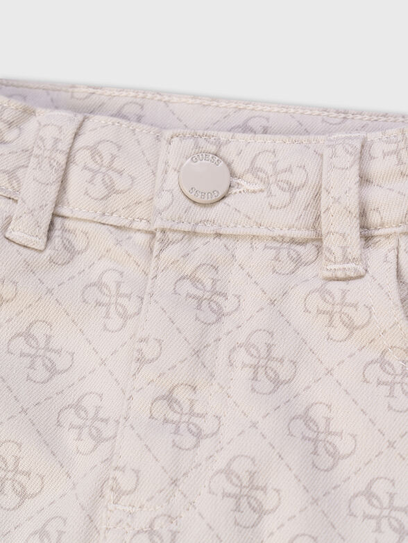 Denim skirt with 4G monogram logo print - 4