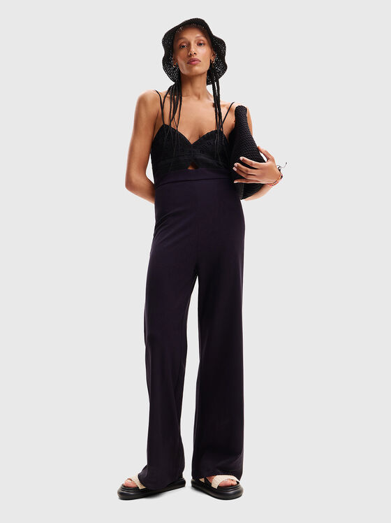 Crochet jumpsuit in black - 1