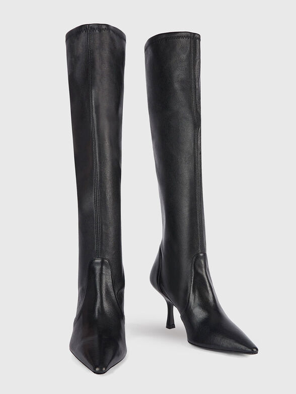 NAOMI 75 leather boots with heels - 6