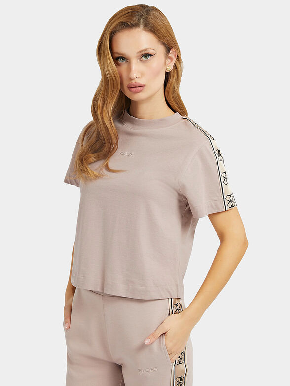 BRITNEY black T-shirt with accent edging - 1