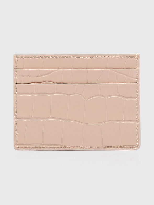 Leather beige card holder - 1