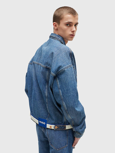 Denim jacket with contrast stripe  - 2