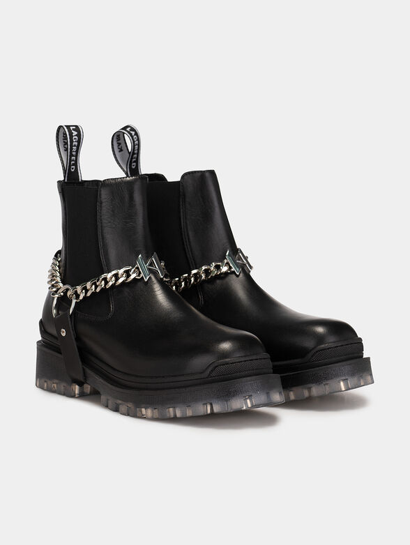 BIKER II ankle boots with chain and metal logo detail - 2