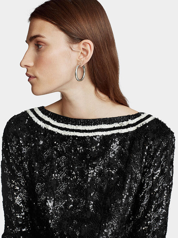 Black sequin sweater dress - 2
