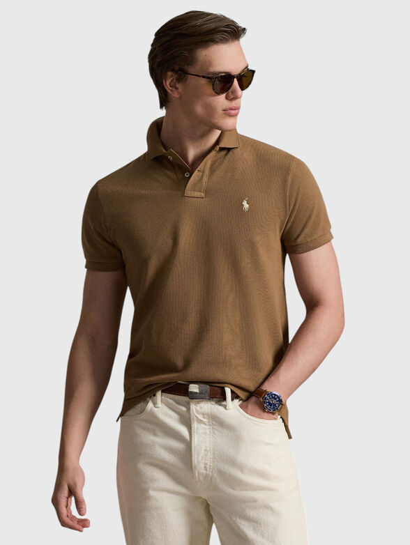 Cotton polo shirt with buttons - 1