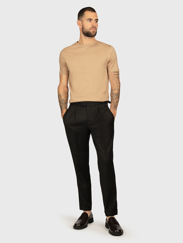 Cotton T-shirt with oval neckline - 2