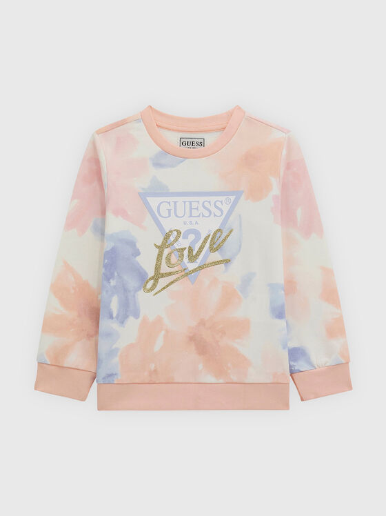 Sweatshirt with floral print and logo - 1