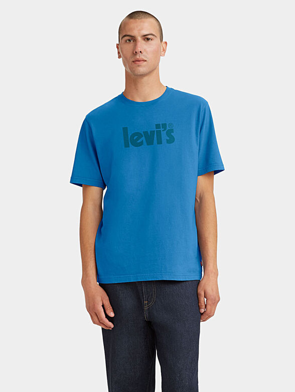 Blue T-shirt with logo print - 1