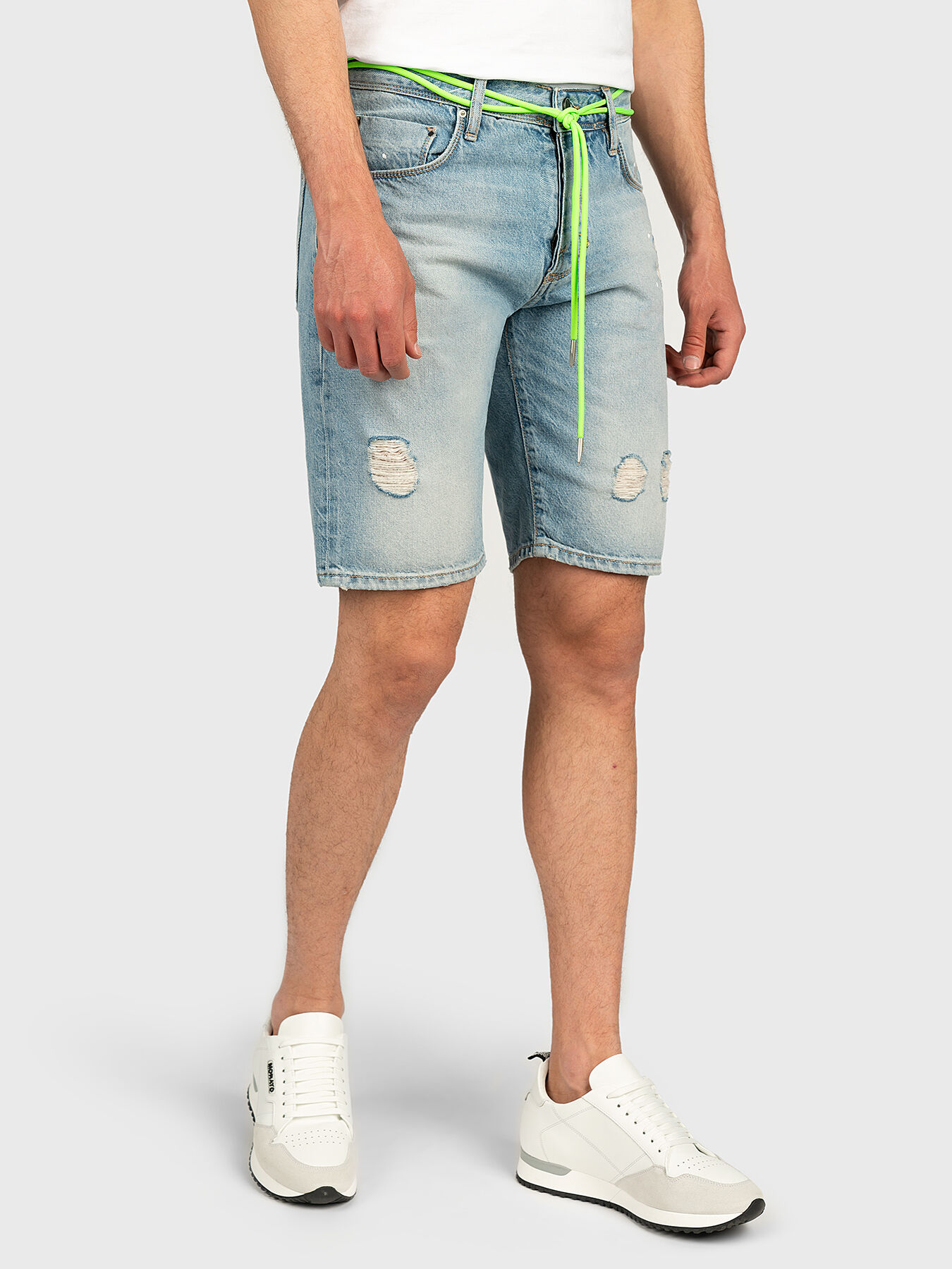 ARGON denim shorts with neon detail 