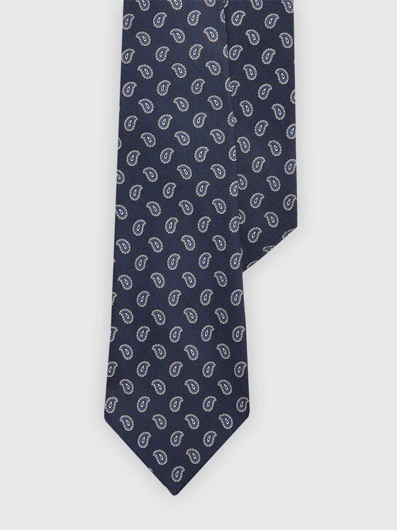 Тъмносиня вратовръзка от коприна - 1