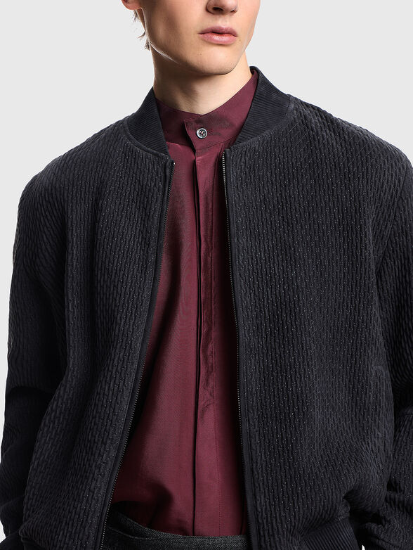 Suede jacket with embossed texture - 4