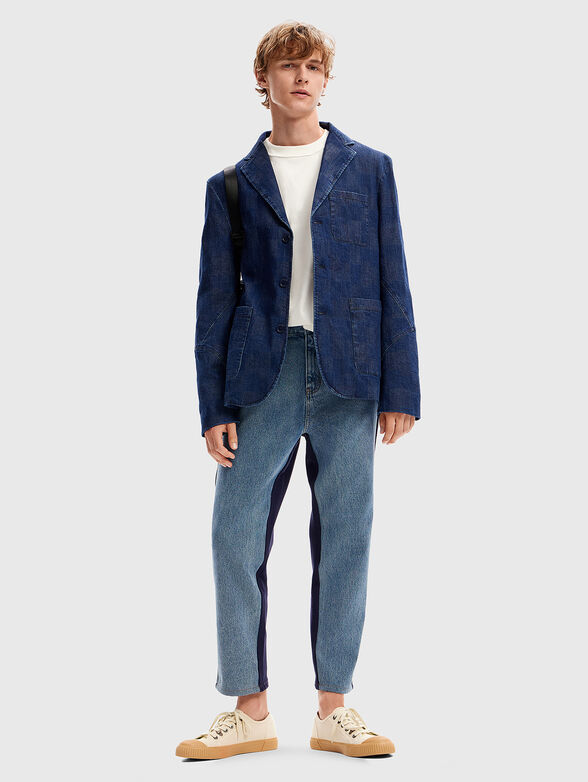 RIVER plaid denim blazer - 2