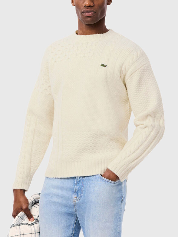 Wool sweater with embossed texture - 1