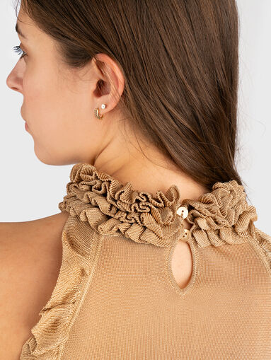 Top with sheer effect  in beige - 5