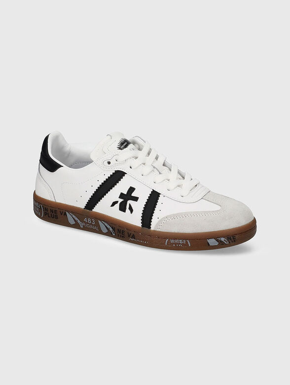 BONNIE leather shoes with accent sole - 5