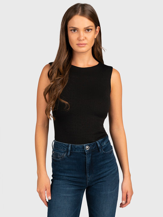 ROSSANA black sleeveless bodysuit 