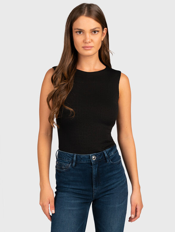 ROSSANA black sleeveless bodysuit  - 1