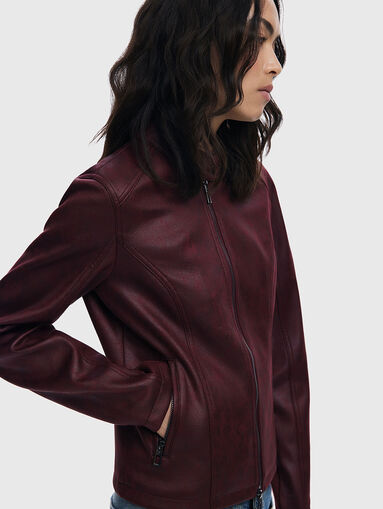 Eco leather jacket in black - 4