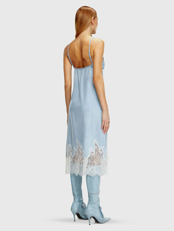 Denim dress with lace accent - 2