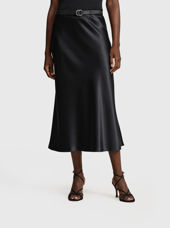 Black silk midi skirt - 1