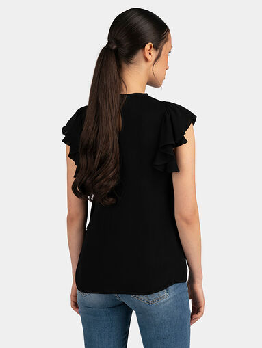 Black blouse with frills - 3