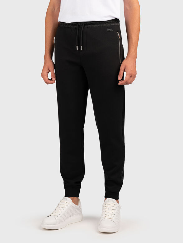 Sports trousers with contrast stripe - 0