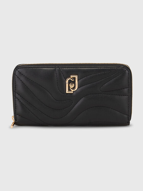 Quilted-effect wallet in black  - 1