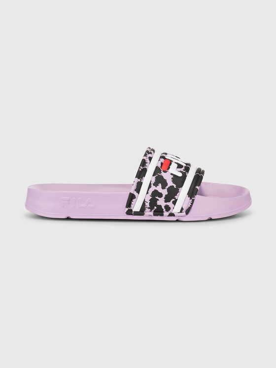 MORRO BAY logo print slippers in purple  - 1