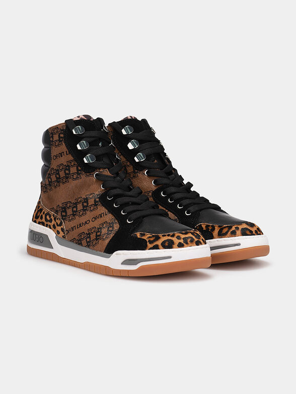 High top sneakers with leopard print - 2