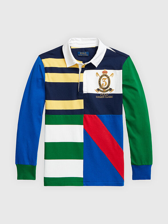 Multicolored polo-shirt with contrasting collar - 1