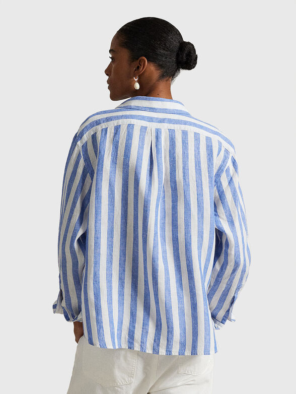 Cropped striped linen shirt - 3