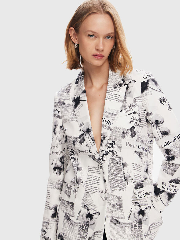 BRATISLAVA blazer with newspaper print - 4