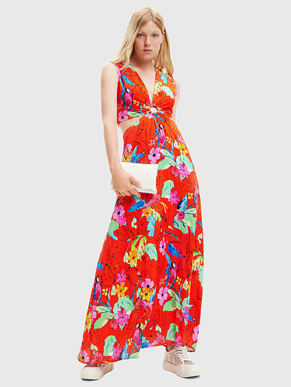 PRAGA maxi dress with floral print - 4