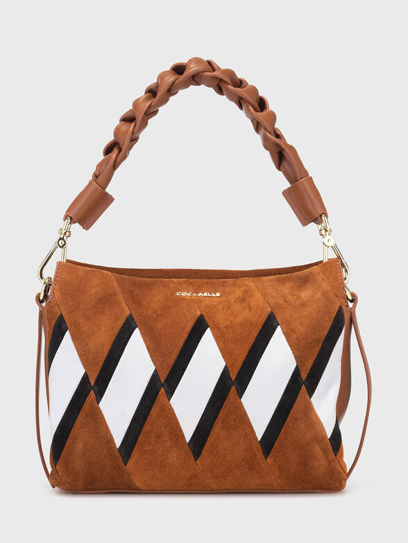 Suede bag with accent handle - 1