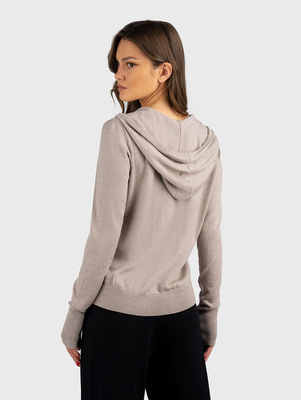 Merino wool sweater with hoodie - 3