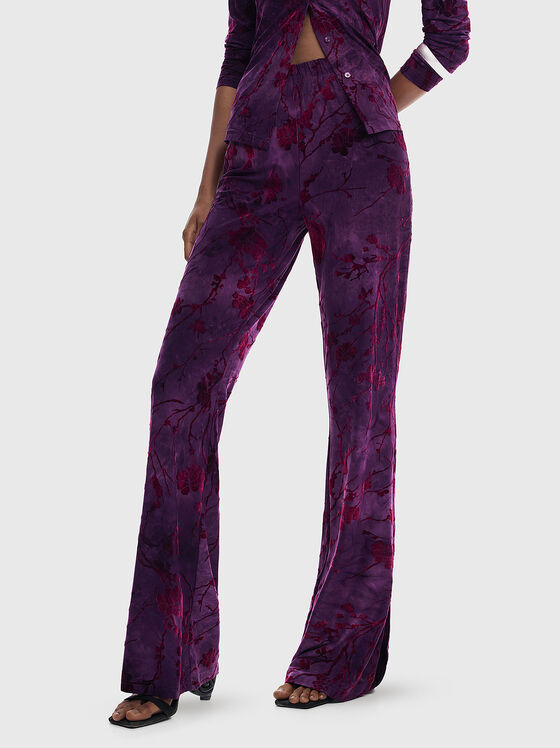 Панталон ALINA с флорален принт - 1