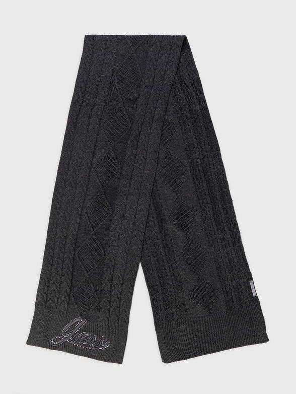 ROSELYN black scarf with logo - 2