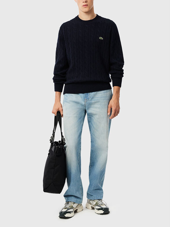 Sweater with oval neckline - 2