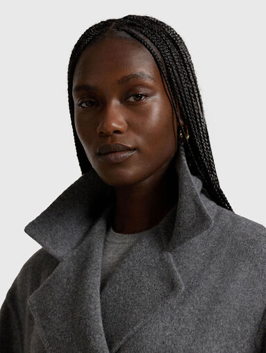 Wool coat with wrap and belt - 4