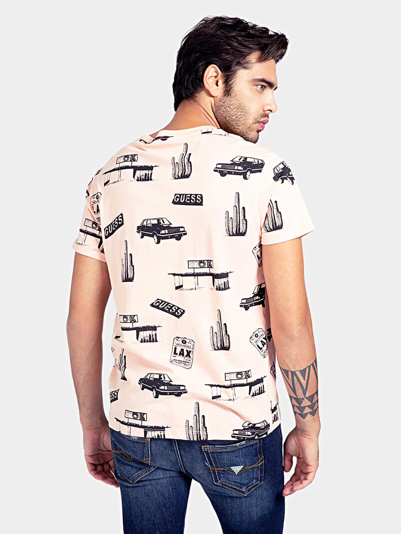 Striped T-shirt with logo print - 3