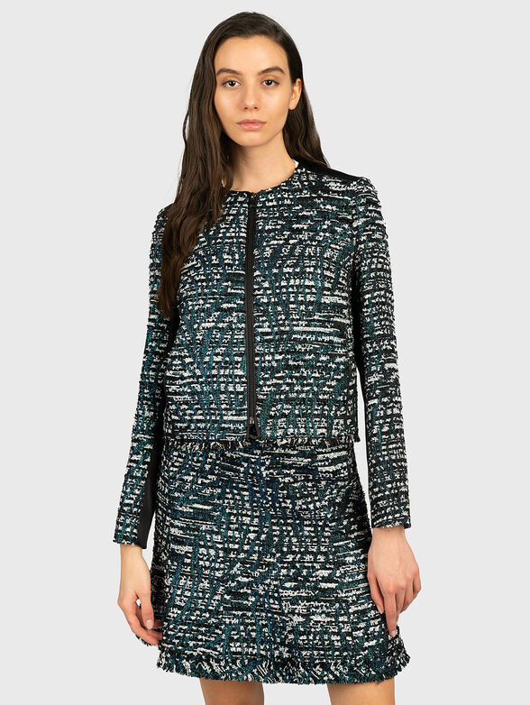 Boucle jacket with glamorous threads - 1